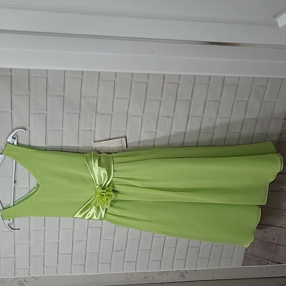 Pale Lime Green girls dress by Lala & Erin